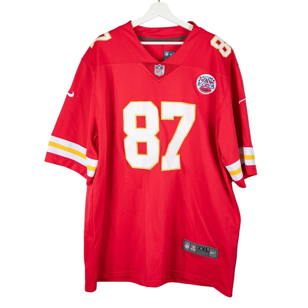 Nike Jersey Mens XXL Red Excellent Travis Kelce Chiefs NFL 87 Game Jersey